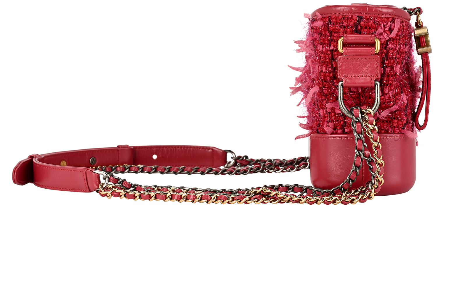 Small Gabrielle Hobo, &pound;1,800, Handbags, Pink, Fabric/Leather, Side view